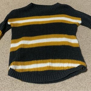 Gray, Yellow, and White Sweater